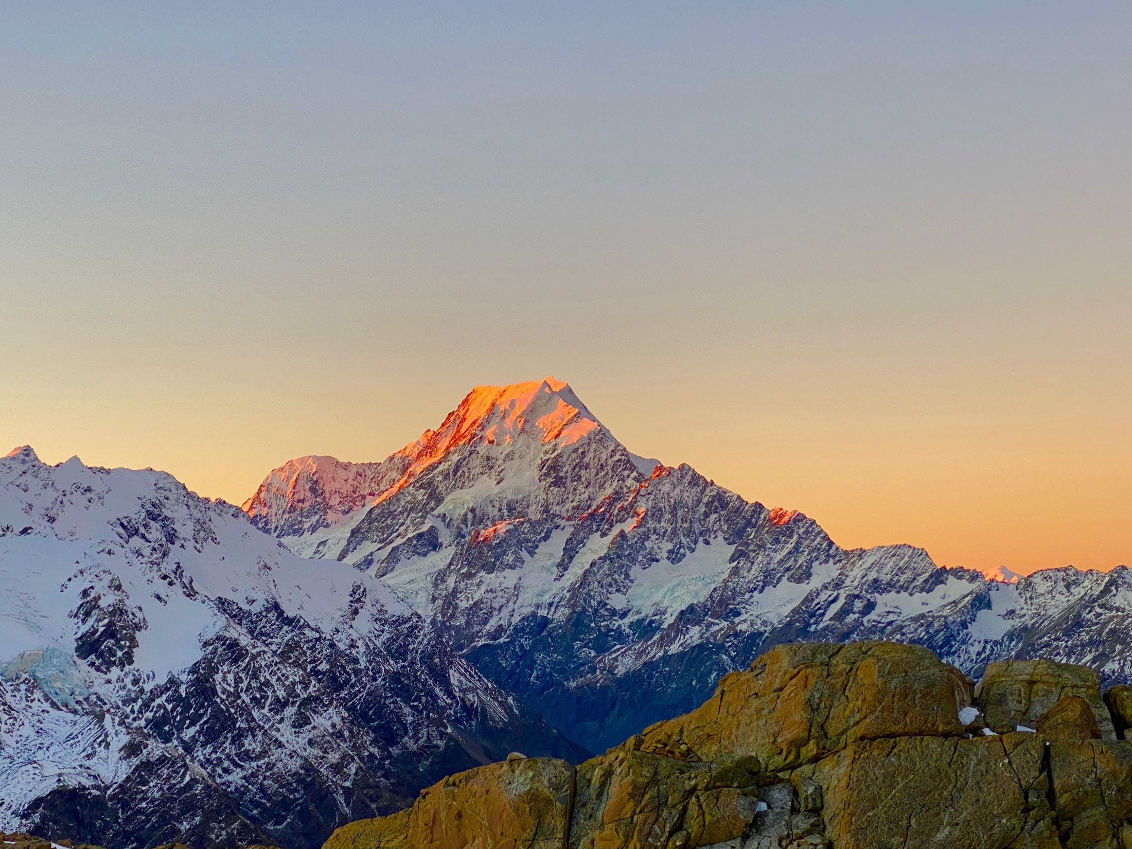 Aoraki / Mount Cook at sunset — the New Zealand landscape Dendrite Risk operates across